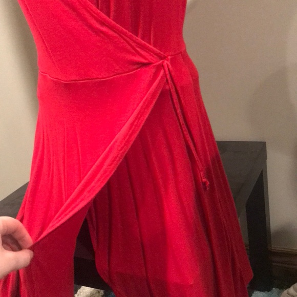 Sexy Red Cross Midi Dress Sz Large! - Picture 4 of 6